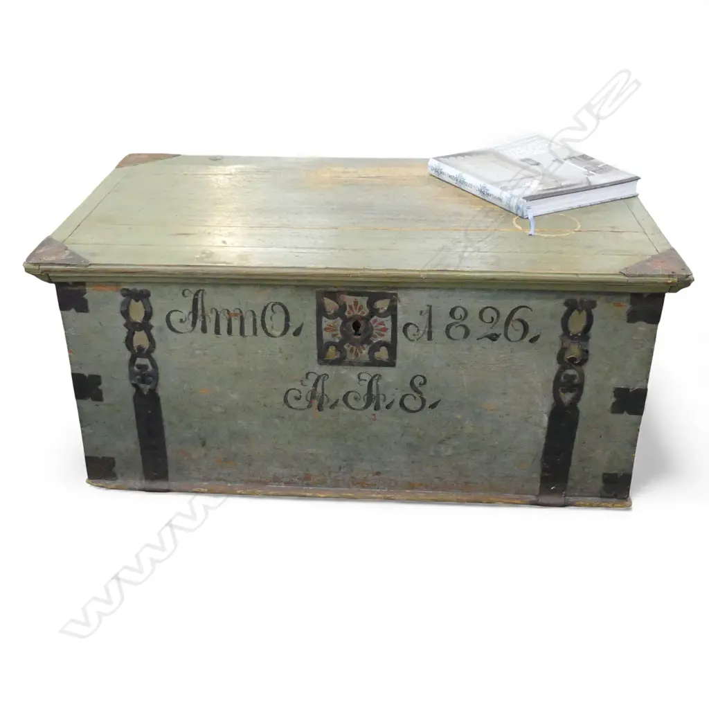 1796 SWEDISH MARRIAGE CHEST EX NINA HARTMANN ANTIQUES 950x560x420mm + COPY OF HER BOOK Image 1++