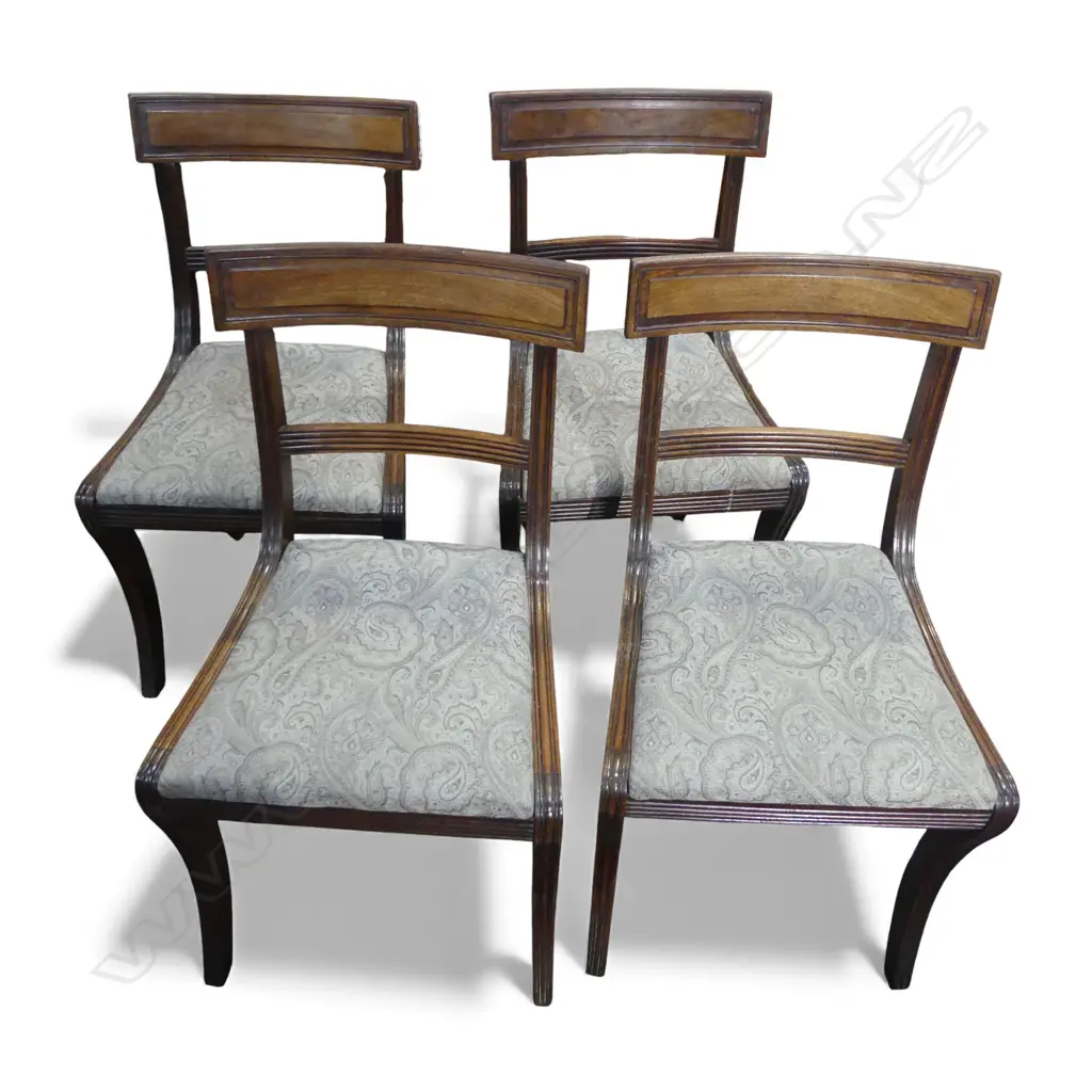 5 ANTIQUE BLADE BACK MAHOGANY DINING CHAIRS Image 1++