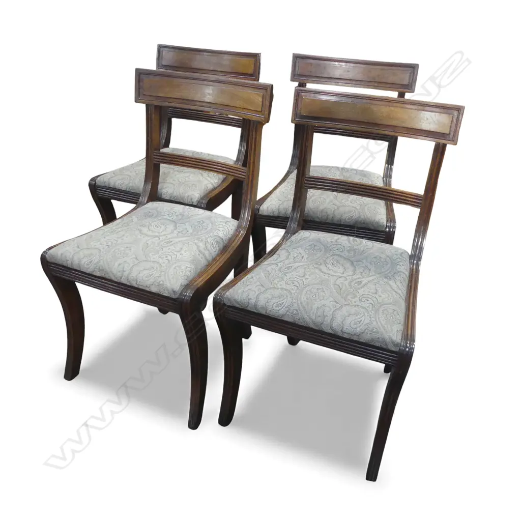 5 ANTIQUE BLADE BACK MAHOGANY DINING CHAIRS Image 1++