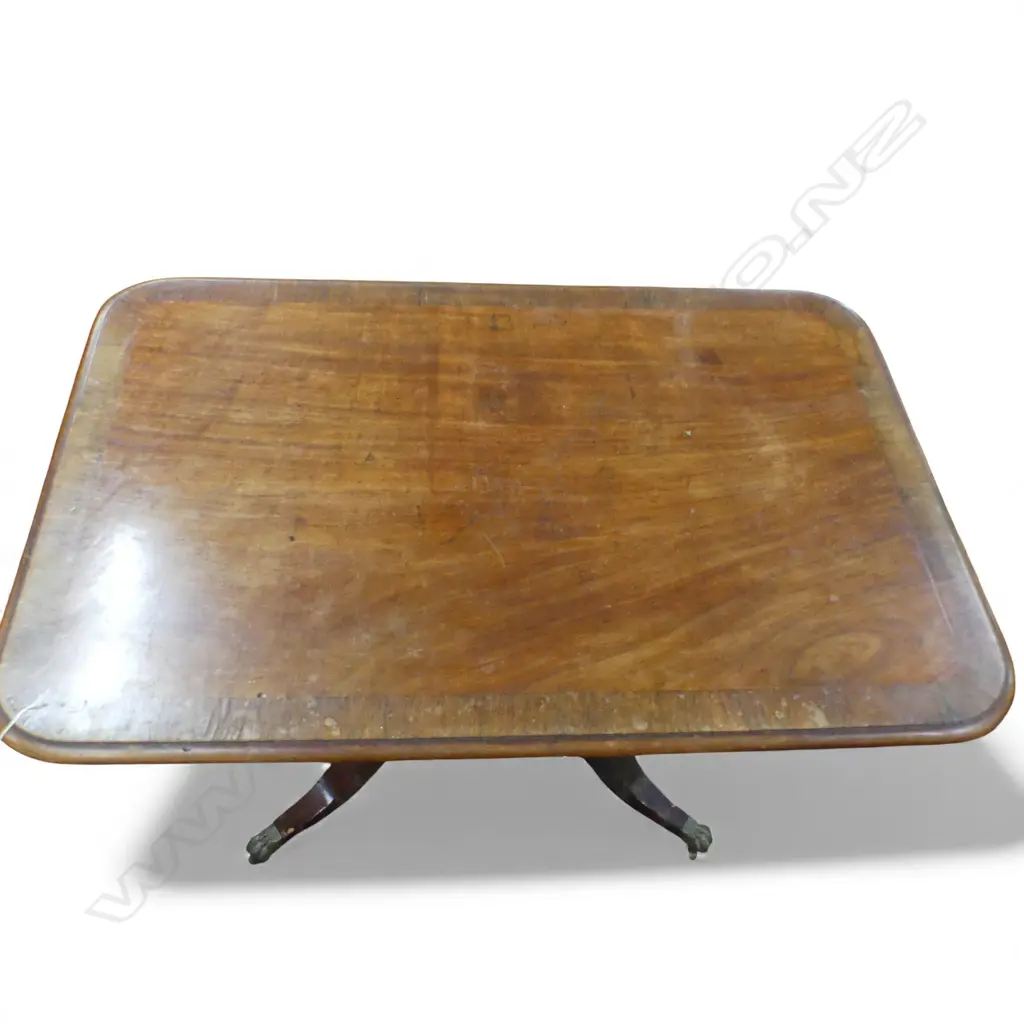 ANTIQUE REGENCY MAHOGANY PEDESTAL DINING TABLE 1310x900x710mm Image 1++