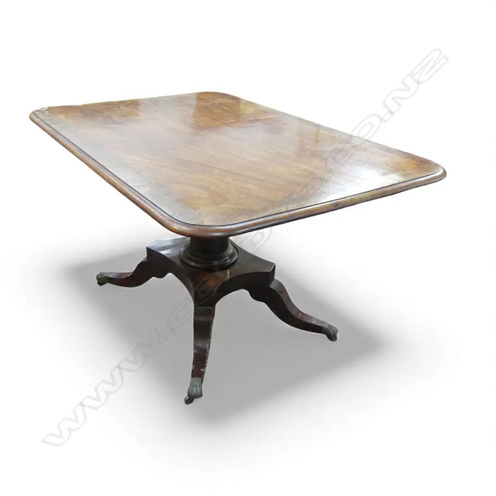 ANTIQUE REGENCY MAHOGANY PEDESTAL DINING TABLE 1310x900x710mm Image 1++