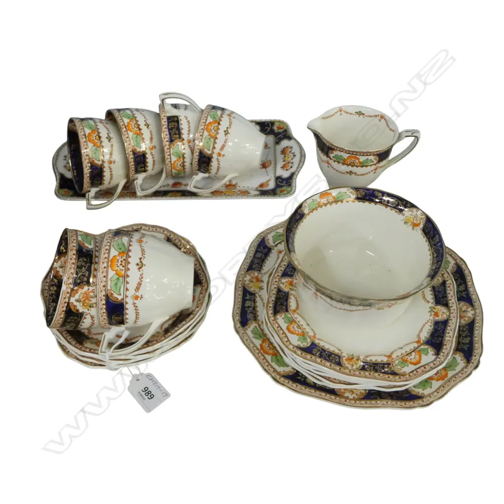 CHINA PART TEA SERVICE; ALFRED MEAKIN 'CALEDONIA' etc some faults Image 1++