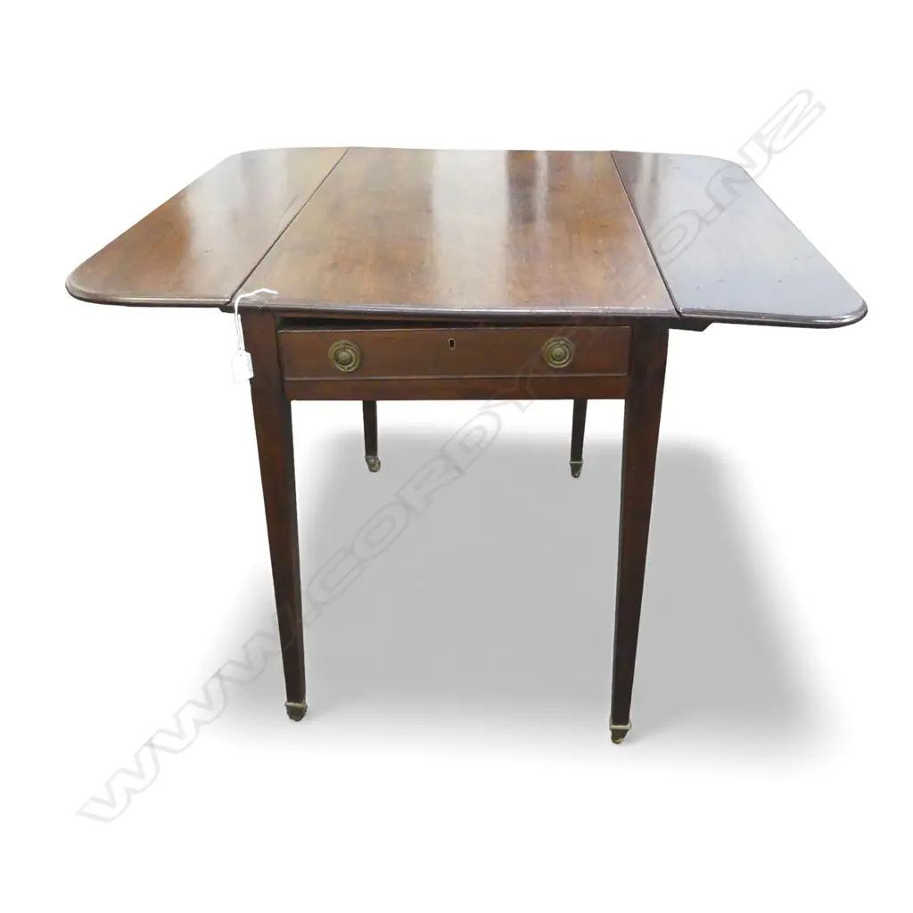 IQUE MAHOGANY DROP SIDE TABLE 835x510x700mm FAULT TO DRAWER Image 1++