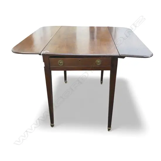 IQUE MAHOGANY DROP SIDE TABLE 835x510x700mm FAULT TO DRAWER