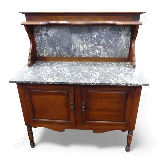 ANTIQUE MAHOGANY & MARBLE WASH STAND 1070x480x1270mm