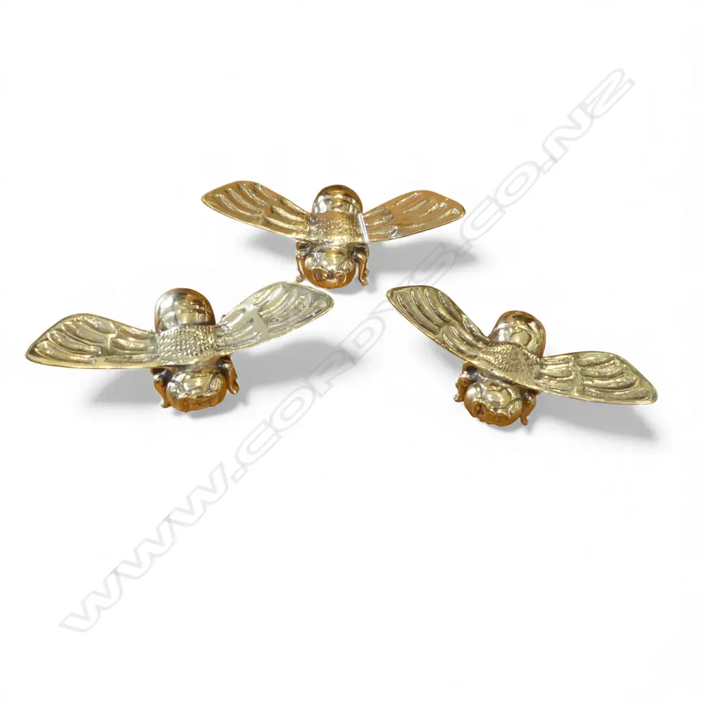 3 BRASS BEE ORNAMENTS L.80mm Image 1++
