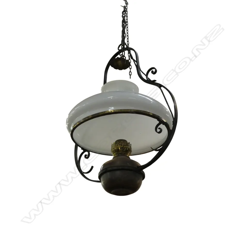 BRASS & GLASS PENDANT PENDANT LIGHT Image 1++