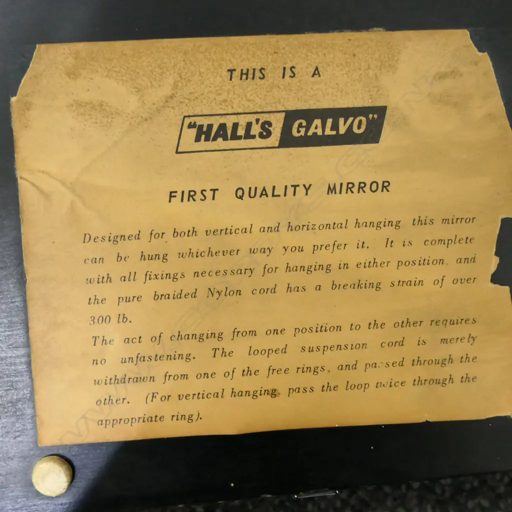 PR VINTAGE 'HALLS GALVO' OVAL MIRRORS, WOODEN-BACKS, BEVELLED EDGES, VERTICAL OR HORIZONTAL HANGING, 1220 X 290mm Image 1++