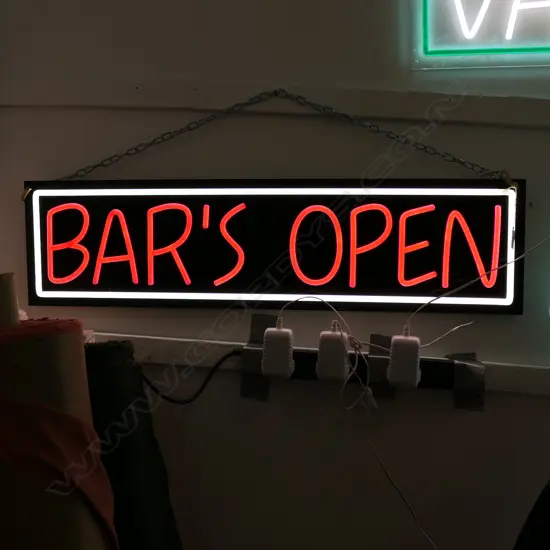 NEON 'BAR'S OPEN SIGN 845x220mm