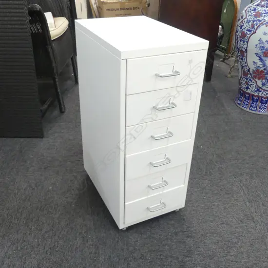   WHITE INDUSTRIAL METAL DRAWERS 