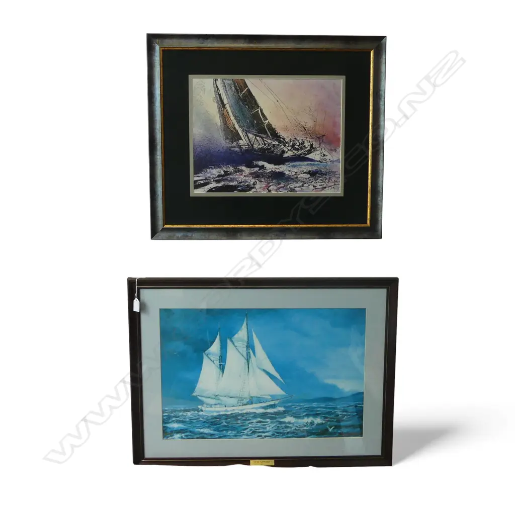 MAURICE FORSTER, JANE GILFORD 1908, OIL ON BOARD, 390x385mm + DAVID BARKER PRINT 'MAXI YACHT' Image 1++