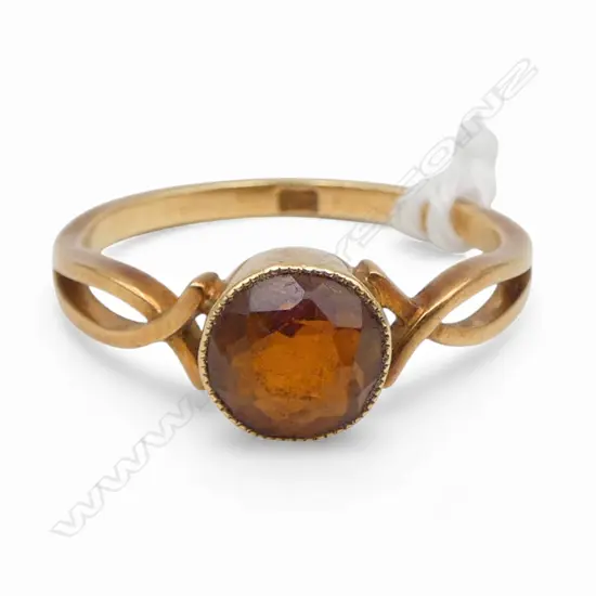 18ct  Y/G CITRINE DRESS RING 2.4gms SIZE N1/2