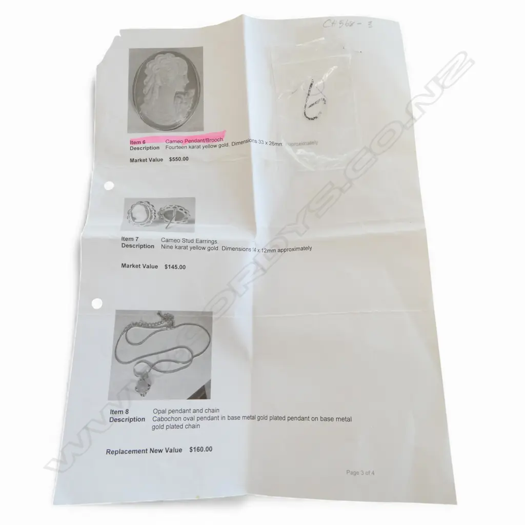 14ct GOLD FRAMED CAMEO PENDANT BROOCH, 4gms, valuation Image 1++