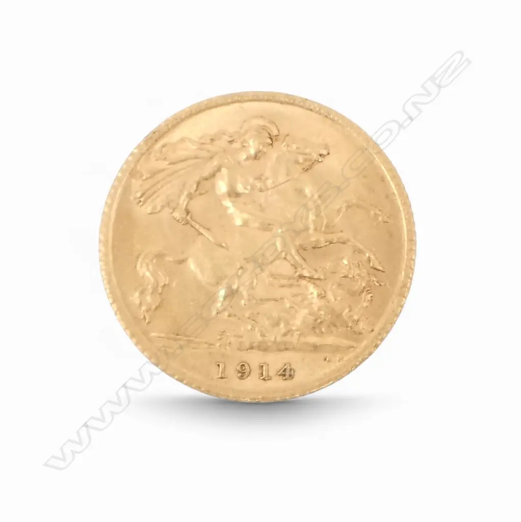 GOLD HALF SOVEREIGN 1914 English mint Image 1++