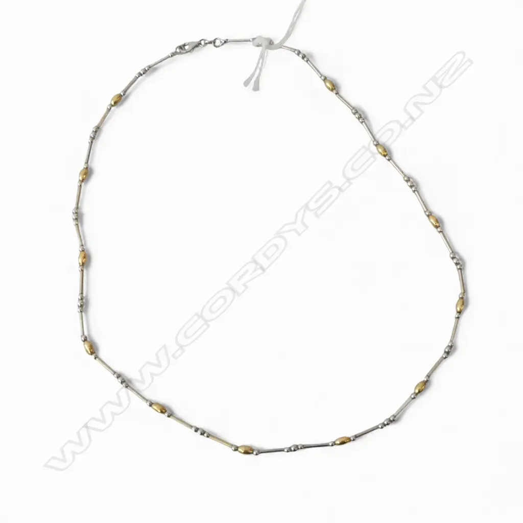 9CT YG & WG NECKLACE L.445mm, 7.4gms Image 1++