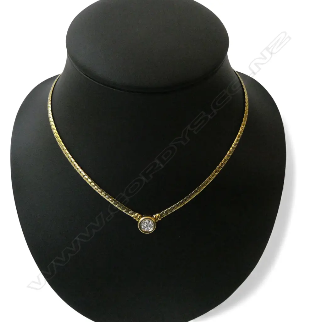 18ct GOLD & DIAMOND NECKLACE 20.44gms Image 1++