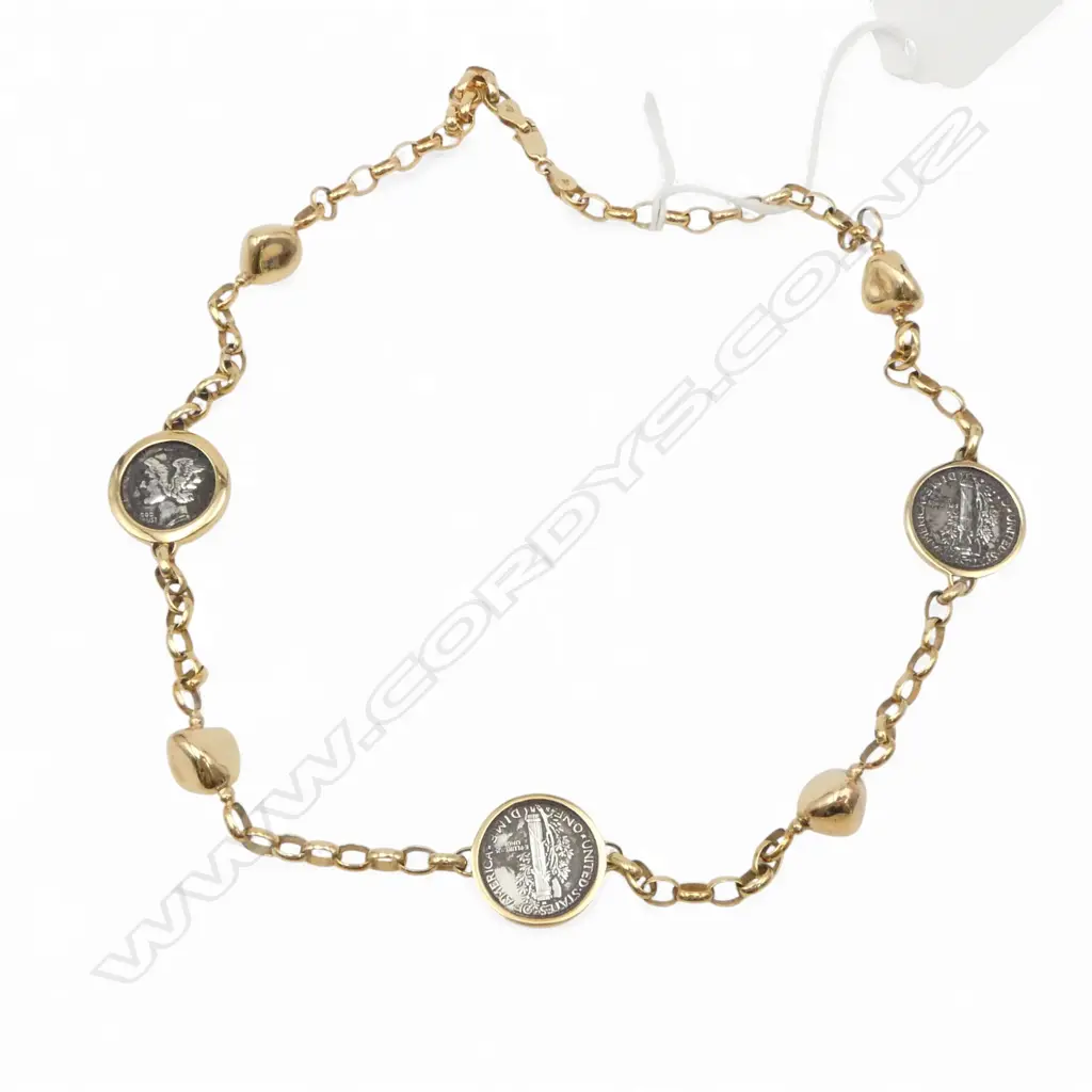 9CT GOLD CHARM NECKLACE 31.91gms SILVER & GOLD CHARMS (valuation) Image 1++