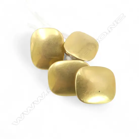 PR 19thC 18ct gold CUFFLINKS plain design probably colonial. 10.8gms old repair