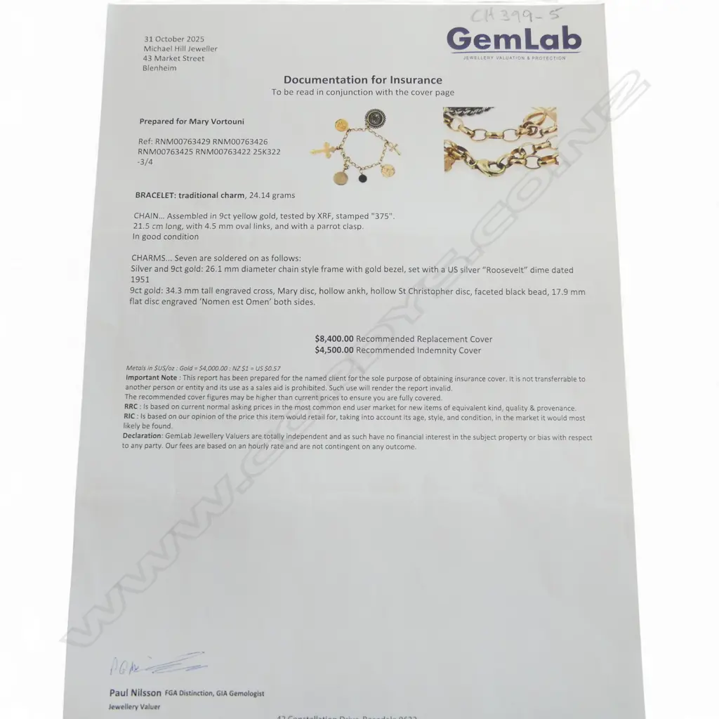 9CT GOLD CHARM BRACELET 24.14gms SILVER & GOLD CHARMS (valuation) Image 1++