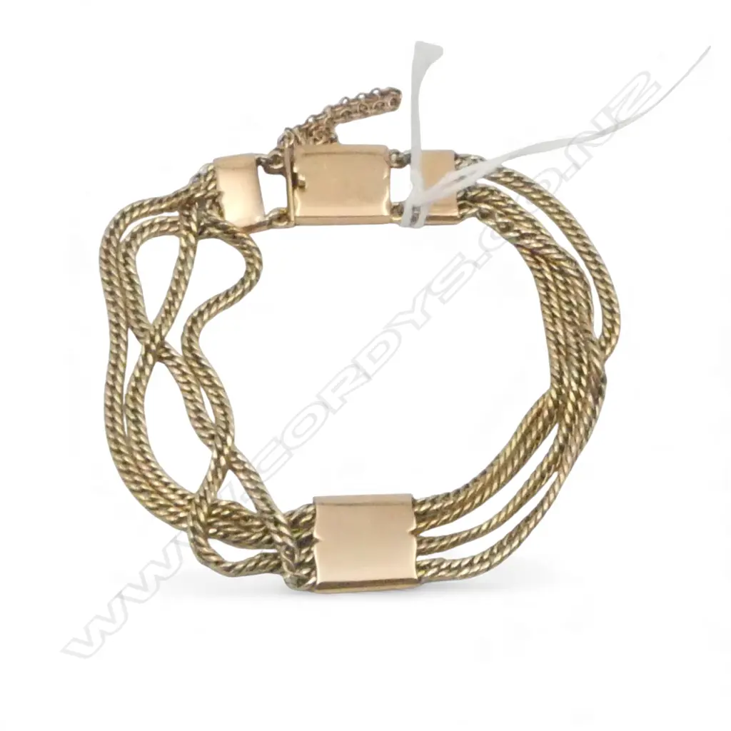 9CT GOLD ALBERTINA STYLE BRACELET 18.52gms Image 1++