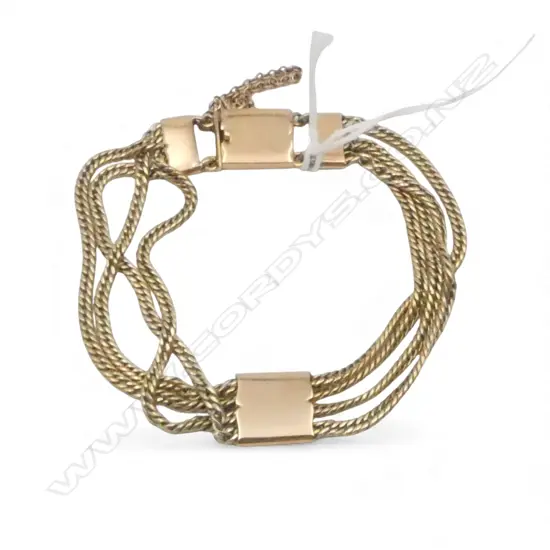 9CT GOLD ALBERTINA STYLE BRACELET 18.52gms