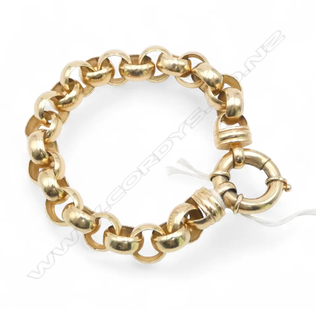 9ct GOLD BELCHER LINK BRACELET 31.58gms L.210mm Image 1++