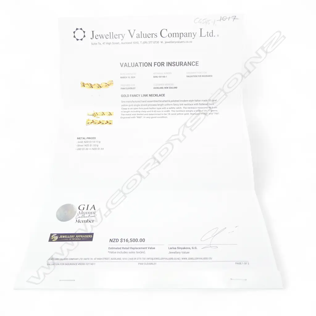 ITALIAN 18ct YELLOW GOLD brushed & polished designer link NECKLACE. Princess length L.465mm. 39.77gms. With 2024 val. Image 1++