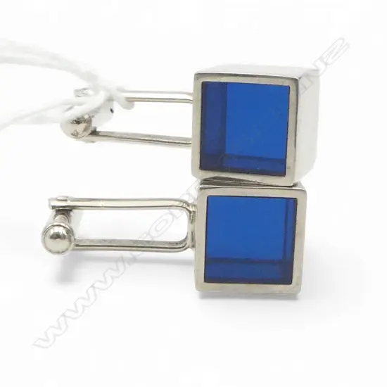 PR CUFFLINKS CHROME PLATED BRASS & ACRYLIC by JOSE BRIBIESCA