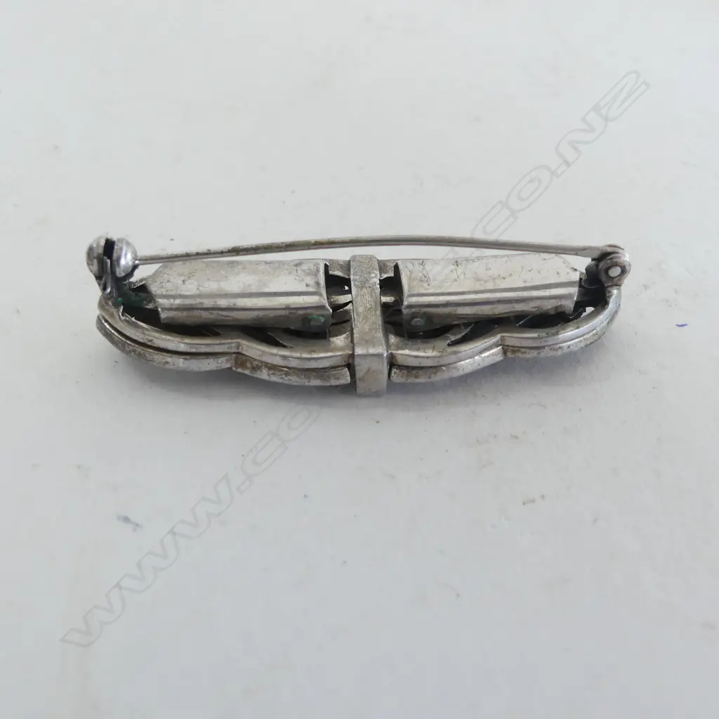 DECO STG SILVER & MARCASITE DRESS CLIP L.55mm Image 1++