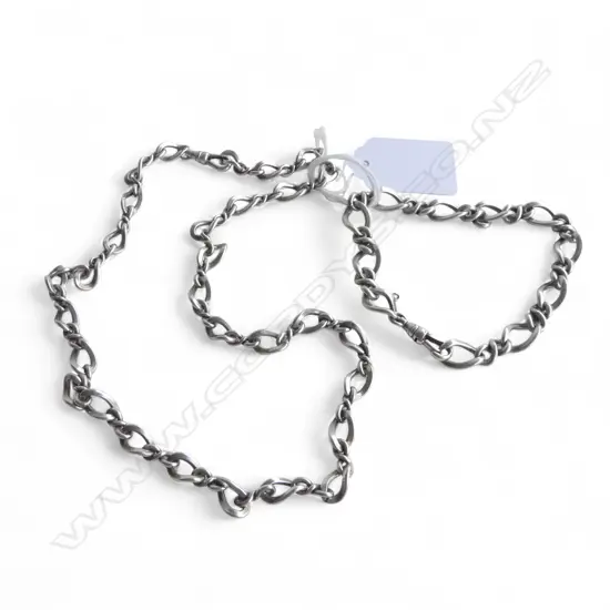 STG SILVER DESIGNER NECKLACE + MATCHING BRACELET 48gms