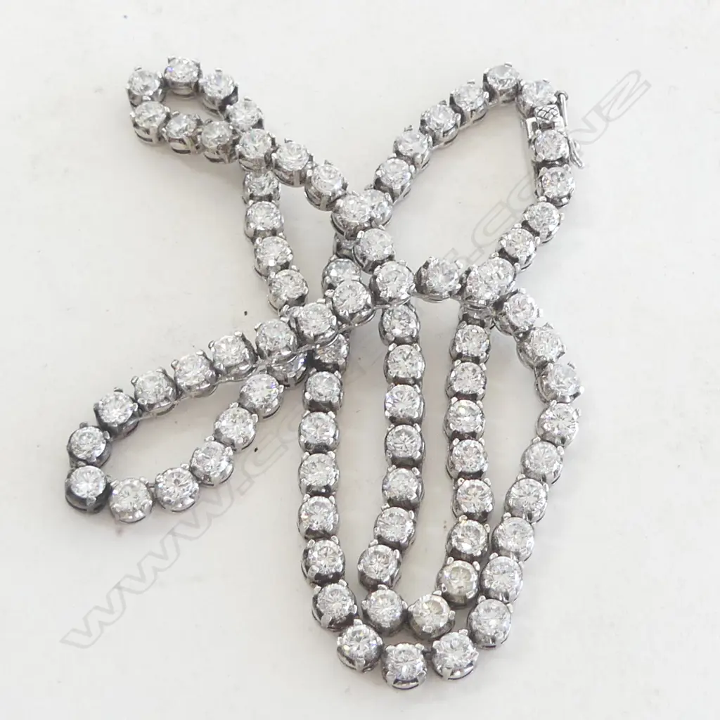 925 SILVER DIAMANTE NECKLACE L.470mm REPAIR TO FRONT AREA Image 1++