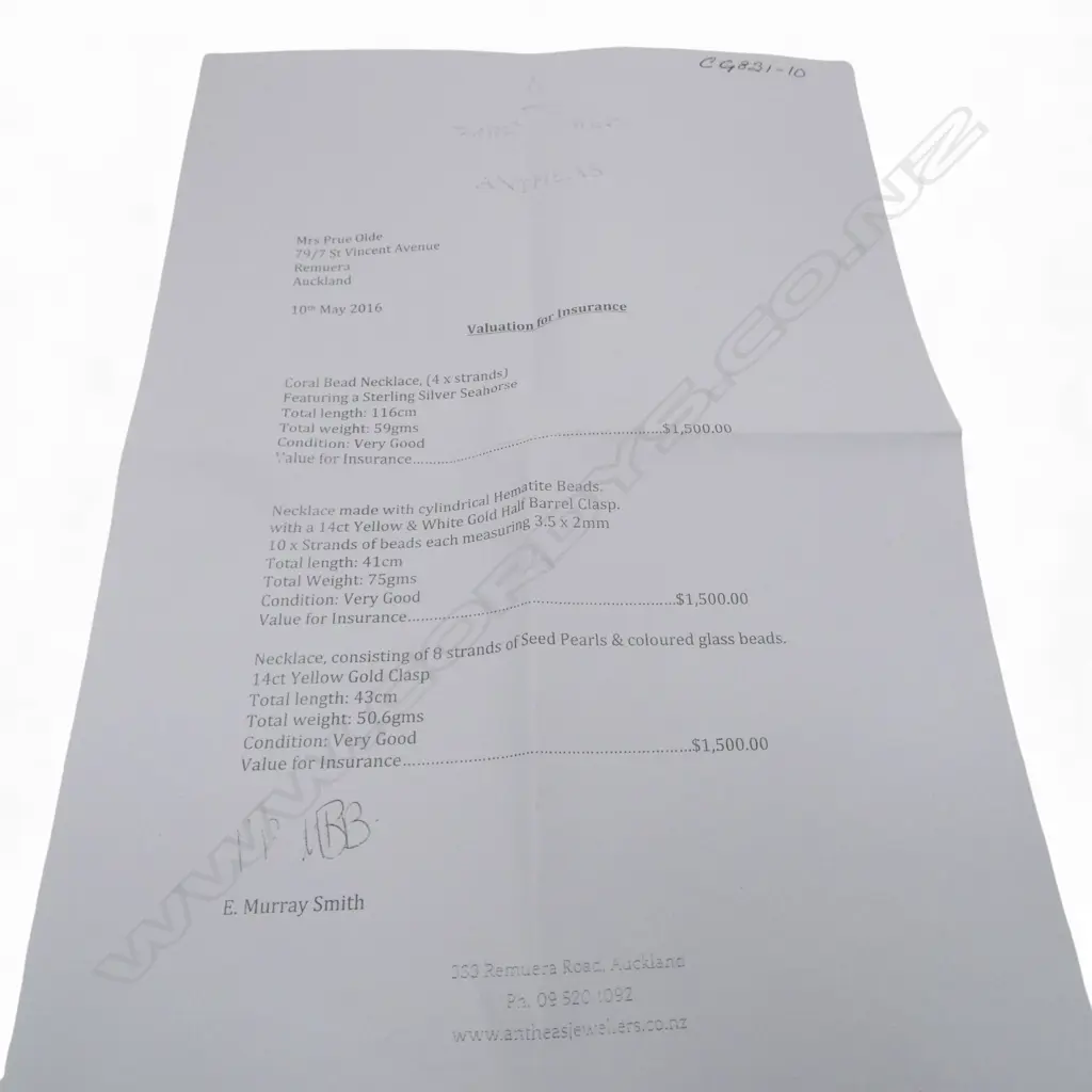 HEMATITE BEAD NECKLACE w 14ct GOLD CLASP, L.410mm, valuation Image 1++