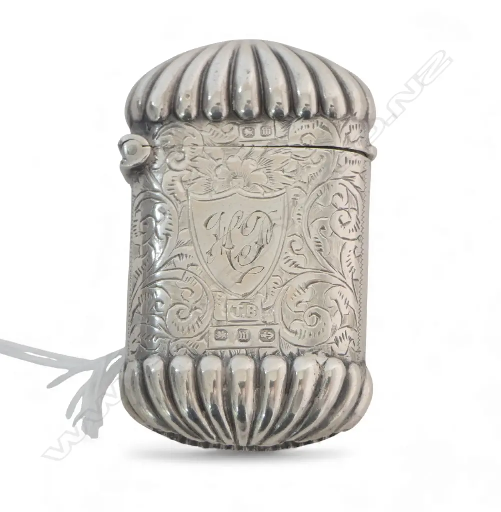 ANTIQUE SILVER VESTA CASE Birmingham 1896 Image 1++