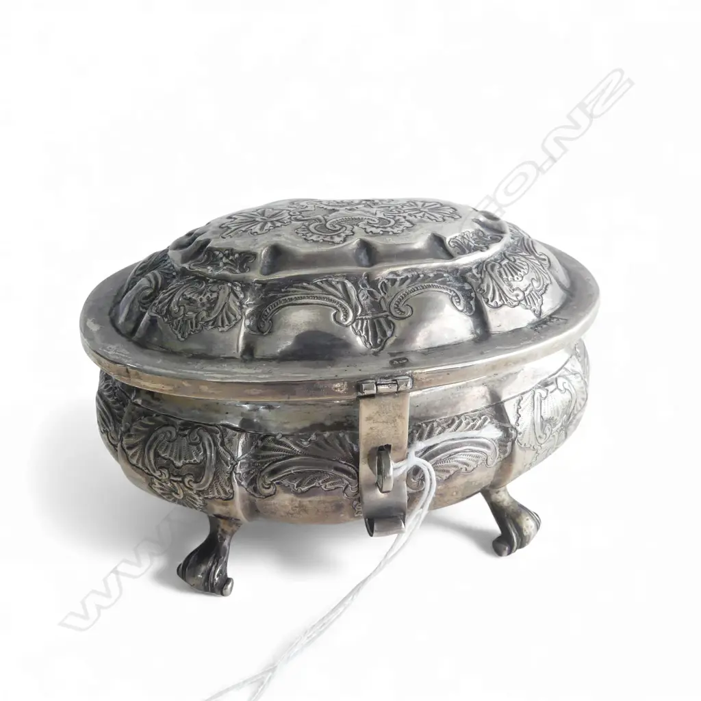 EUROPEAN SILVER GILT LINED CONTAINER W.135mm, 244gms Image 1++
