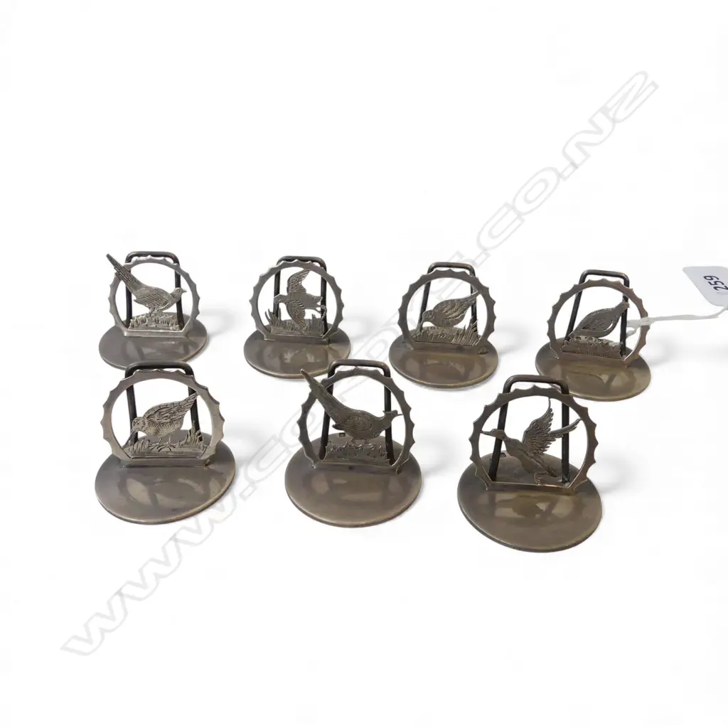 7 STG SILVER MENU HOLDERS, B'HAM 1927, 140gms Image 1++