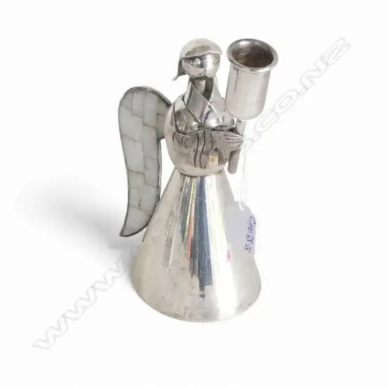 LOS CASTILLO (MEXICO) SILVER PLATE ANGEL CANDLE STICK c.1960'S