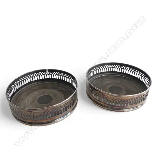 PR STG SILVER WINE COASTERS, B'HAM 1971 140mm