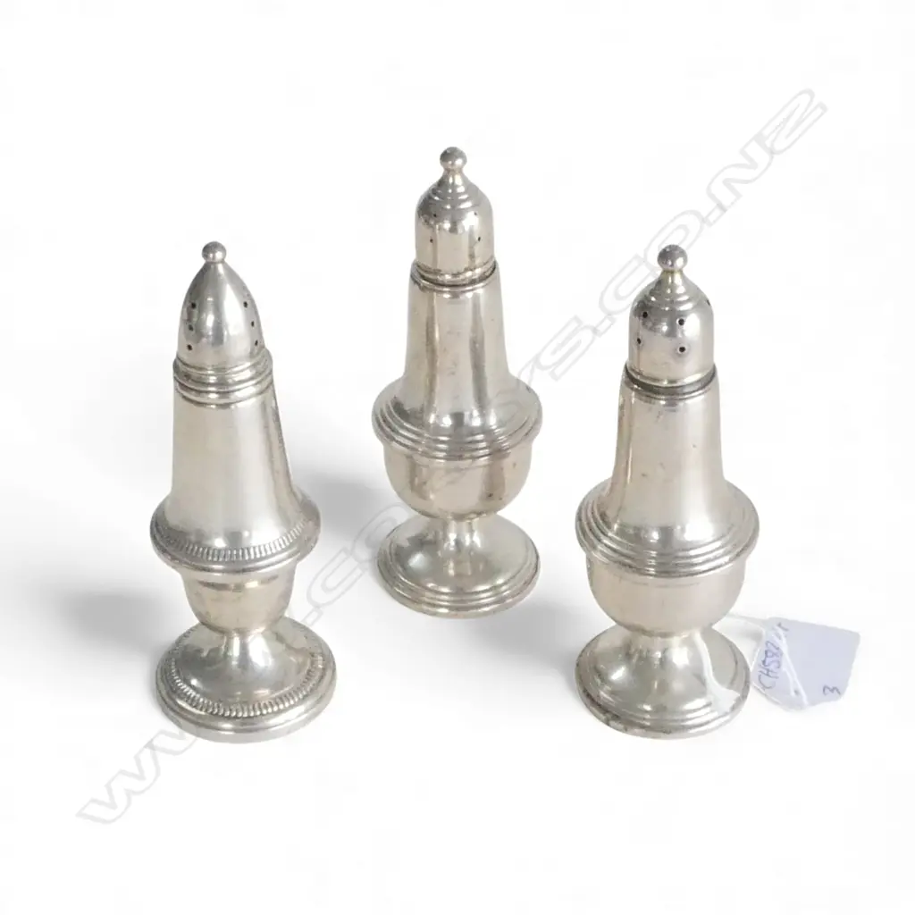 3 STG SILVER CASTERS weighted base 398gms TW Image 1++