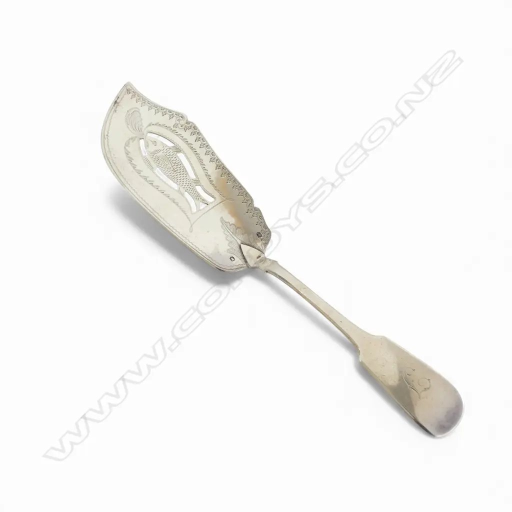 GEORGE IV STG SILVER FISH SLICE, DUBLIN 1833, 162gms Image 1++