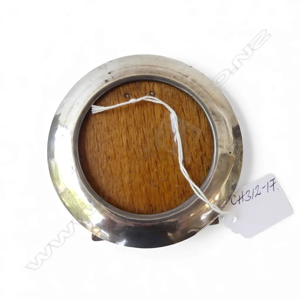 SILVER & OAK PHOTO FRAME London 1916 Dia.100mm  Image 1++