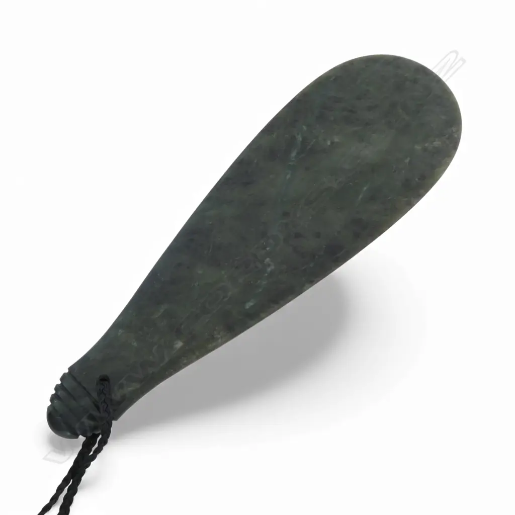 CONTEMPORARY MERE OF KAWAKAWA VARIETY POUNAMU L.345mm carved by an unknown Rotorua artist Image 1++