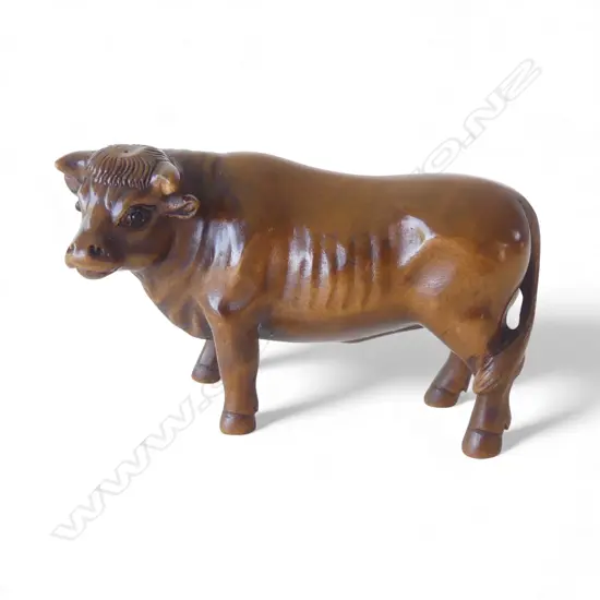JAPANESE WOOD OKIMONO cow L.60mm