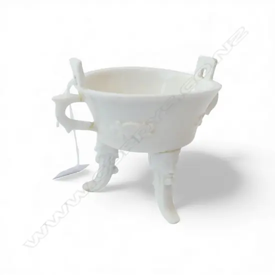 ANTIQUE CHINESE BLANC DE CHINE TING INCENSE HOLDER  FOOT REPAIR H100MM