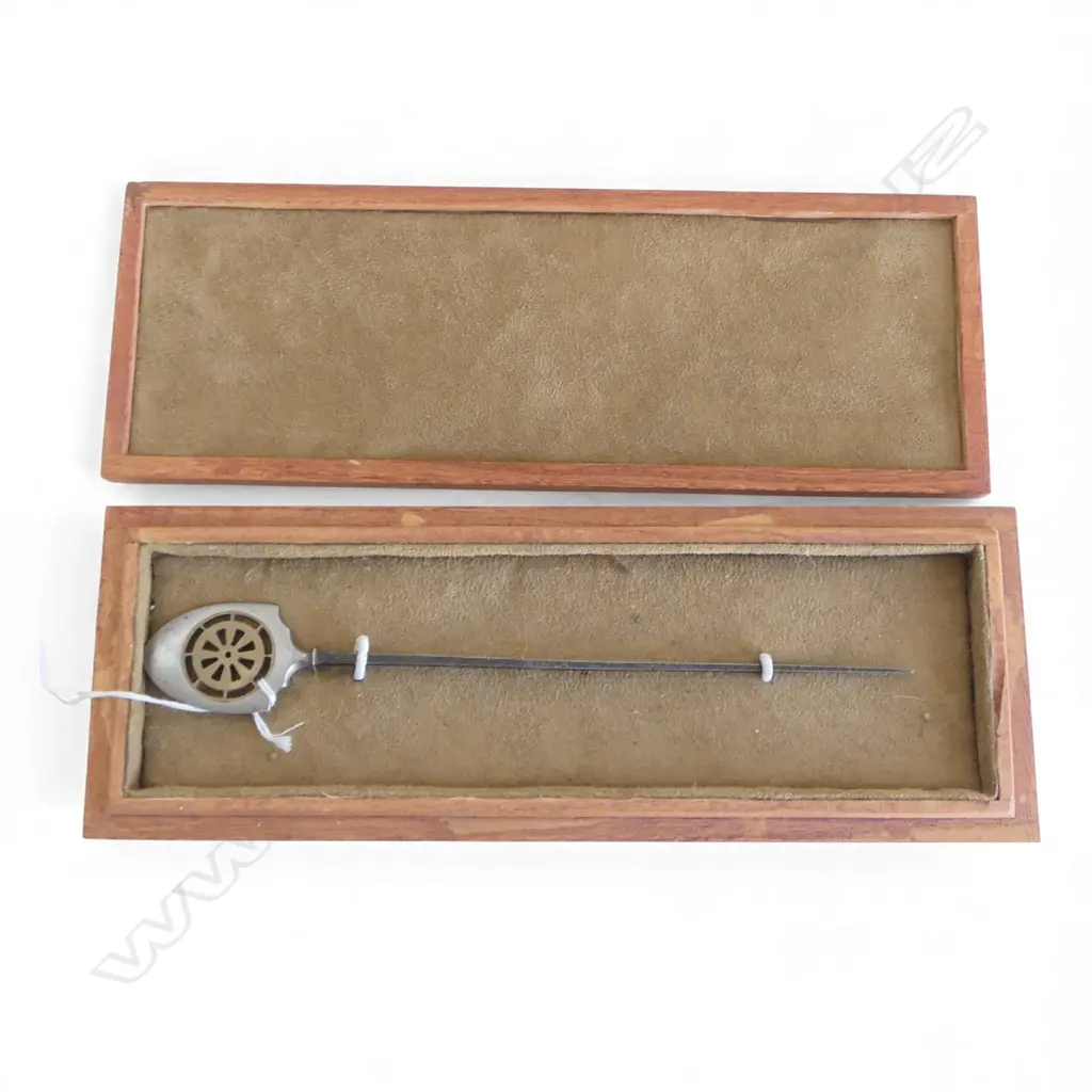 OLD JAPANESE YANAGI-BA YANONE PIERCED ARROW HEAD in wooden box L.245mm Image 1++