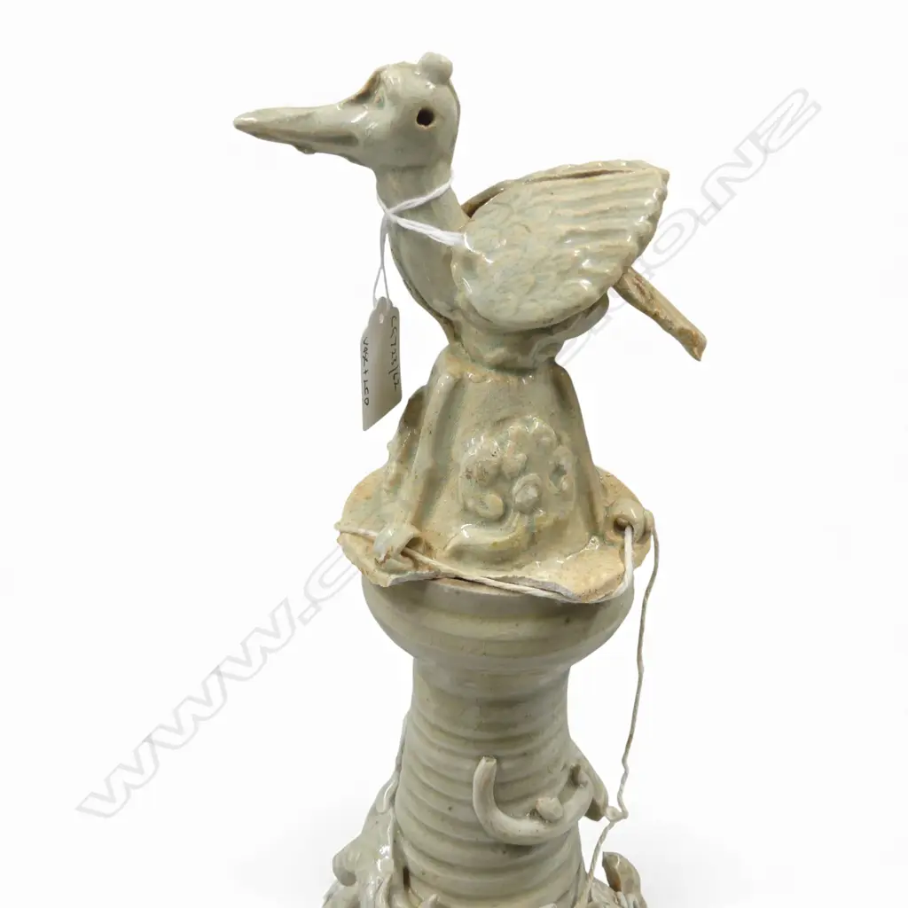 ANTIQUE CHINESE CELEDON DRAGON VASE WITH BIRD LID SOME FAULTS H540MM Image 1++