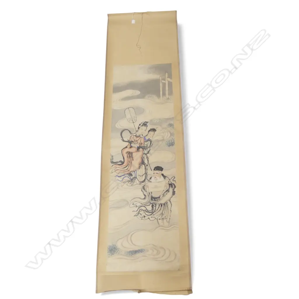 VINTAGE ORIENTAL SCROLL SAGE & MAIDENS L1730 W500MM Image 1++