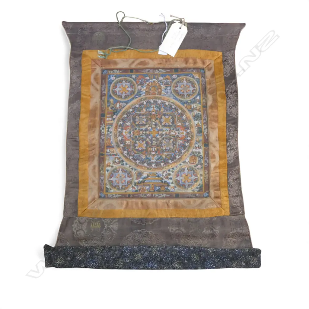 TIBETAIN TANKA SCROLL ON SILK H740 W470MM Image 1++