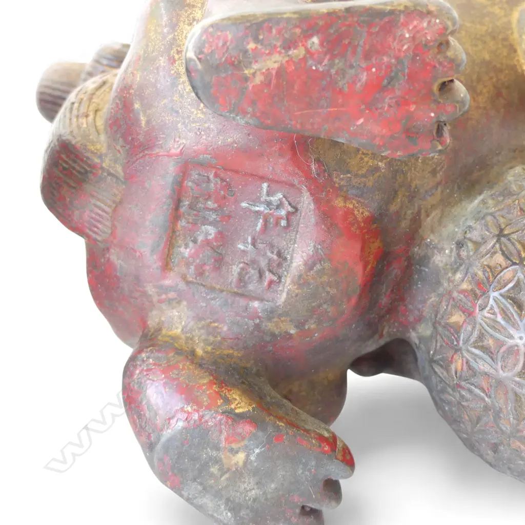 PR ORIENTAL GILT METAL TEMPLE FU DOGS H.185mm Image 1++