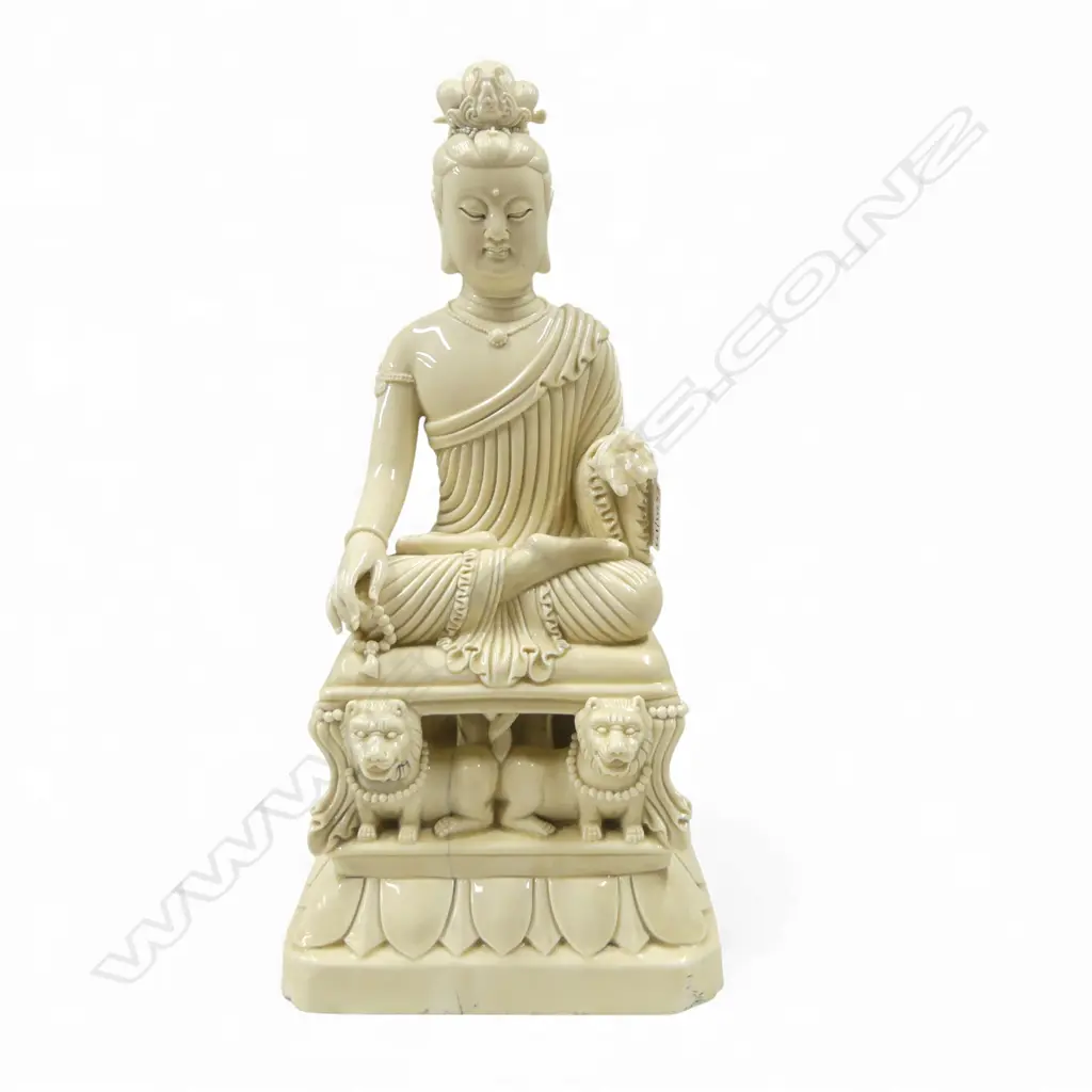 ANTIQUE BLANC DE CHINE KUANYIN SEATED FIGURE H420MM Image 1++