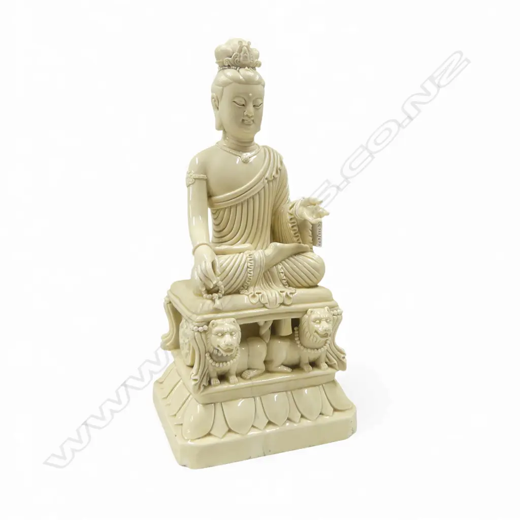 ANTIQUE BLANC DE CHINE KUANYIN SEATED FIGURE H420MM Image 1++